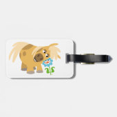 柔らかい漫画のポニーと花の荷物タグ ラゲッジタグ (裏面横)