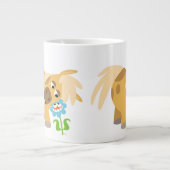 柔らかい漫画のポニーと花ジャンボマグカップ ジャンボコーヒーマグカップ (正面)