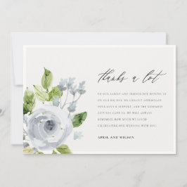 柔らかい濃い青の水の色のフローラありがとう サンキューカード