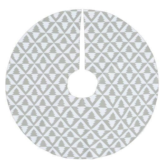 柔らかい灰色のモダンなクリスマスツリーのスカート ブラッシュドポリエステルツリースカート (正面)