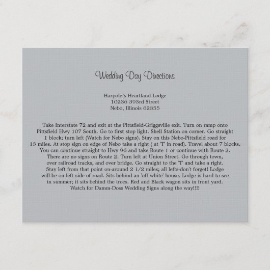 柔らかい灰色の方向 エンクロージャーカード (正面)