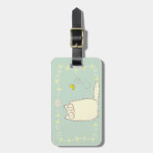 柔らかい猫および黄色い蝶 ラゲッジタグ (正面縦)