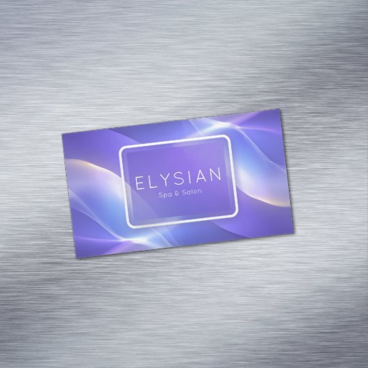 柔らかい発光波のペリウィンクル抽象芸術 マグネット名刺 (インサイチュ)