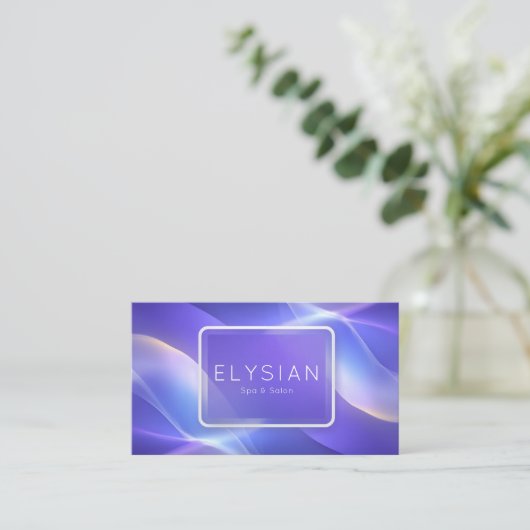 柔らかい発光波のペリウィンクル抽象芸術 名刺 (スタンド正面)