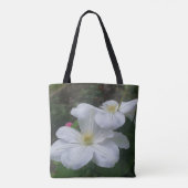 柔らかい白いクリマチスの花ペア トートバッグ (裏面)