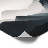 柔らかい白黒の山の写真 ポスター (角)