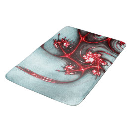 柔らかい粗いテクスチャ上の派手な赤いフラクタルトカゲ バスマット