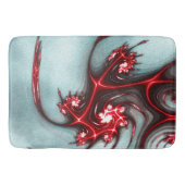 柔らかい粗いテクスチャ上の派手な赤いフラクタルトカゲ バスマット (正面)