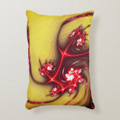 柔らかい粗い黄土質上の赤みを帯びたフラクタルのトカゲ アクセントクッション (正面(垂直))