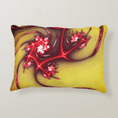 柔らかい粗い黄土質上の赤みを帯びたフラクタルのトカゲ アクセントクッション (裏面)