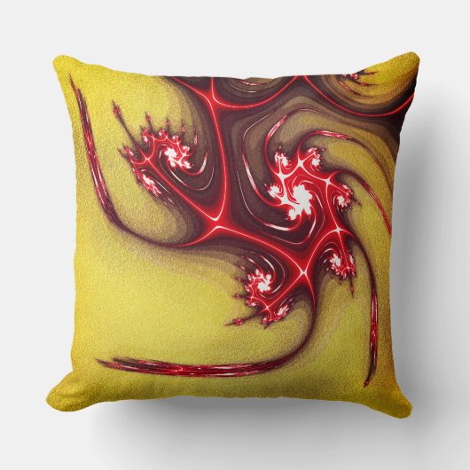 柔らかい粗い黄土質上の赤みを帯びたフラクタルのトカゲ クッション (正面)