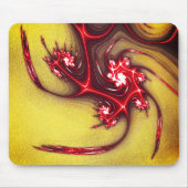 柔らかい粗い黄土質上の赤みを帯びたフラクタルのトカゲ マウスパッド (正面)