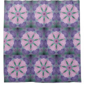 柔らかい紫とピンクのあじさい シャワーカーテン (正面)