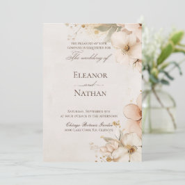 柔らかい紫のバラと洗練さ結婚れた 招待状