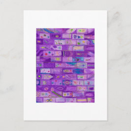 柔らかい紫のレンガのはがき ポストカード