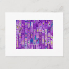 柔らかい紫のレンガのはがき ポストカード