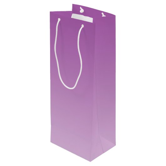 柔らかい紫色のグラデーション ワインギフトバッグ (裏面アングル)