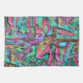 柔らかい絹のような色合いで着色された岩またはゴロゴロした キッチンタオル (横)