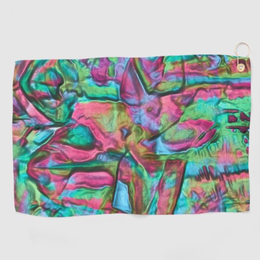 柔らかい絹のような色合いで着色された岩またはゴロゴロした ゴルフタオル (横)