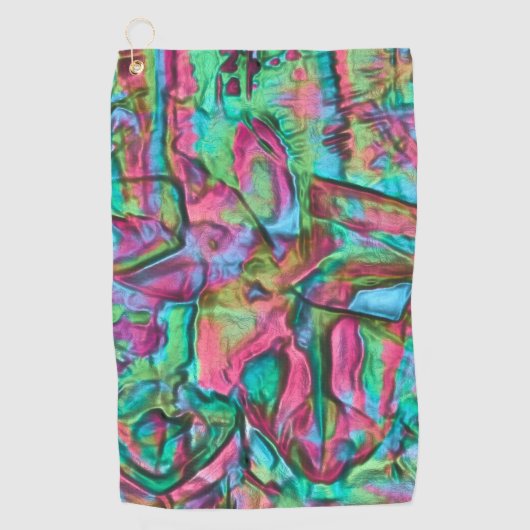 柔らかい絹のような色合いで着色された岩またはゴロゴロした ゴルフタオル (正面)