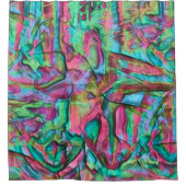 柔らかい絹のような色合いで着色された岩またはゴロゴロした シャワーカーテン (正面)