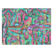 柔らかい絹のような色合いで着色された岩またはゴロゴロした テーブルクロス (正面(横))