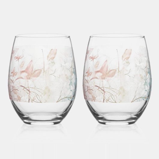 柔らかい綿茎のないワインガラセット ステムなしワイングラス (正面)