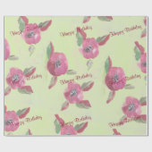 柔らかい緑とブルゴーニュ ラッピングペーパー (フラット)