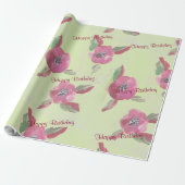 柔らかい緑とブルゴーニュ ラッピングペーパー (アンロールド)