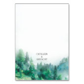 柔らかい緑と白のエーテルのウッドラ結婚ンド テーブルナンバー (裏面)