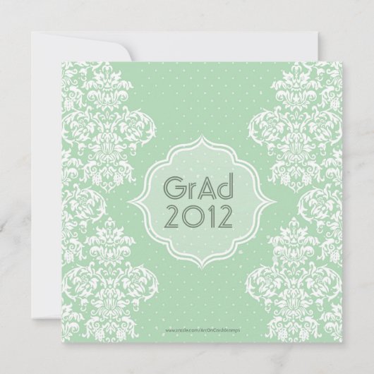 柔らかい緑と白の花 – グラッエレガントド招待状 招待状 (裏面)