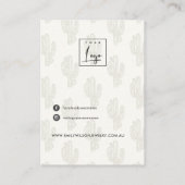 柔らかい緑のサボテンの葉空白のジュエリー表示 名刺 (裏面)