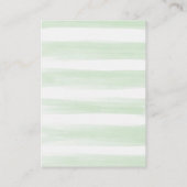 柔らかい緑のテディベア赤ちゃんシャワーおむつラッフル エンクロージャーカード (裏面)