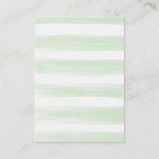 柔らかい緑のテディベア赤ちゃんシャワーおむつラッフル エンクロージャーカード (裏面)