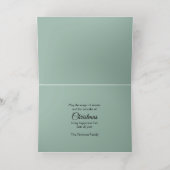 柔らかい緑のトーンクリスマスキャンドル 箔シーズンカード (内側レイダウン)