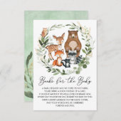 柔らかい緑の森林地の動物のベビー エンクロージャーカード (正面/裏面)