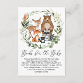 柔らかい緑の森林地の動物のベビー エンクロージャーカード (正面)