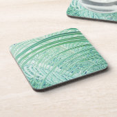 柔らかい緑の植物ヤシの葉 コースター (左側)