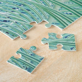 柔らかい緑の植物ヤシの葉 ジグソーパズル (側面)