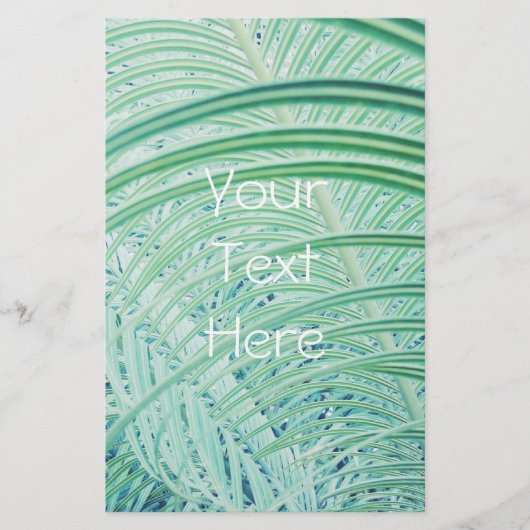 柔らかい緑の植物ヤシの葉 チラシ (正面)
