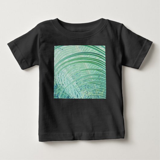 柔らかい緑の植物ヤシの葉 ベビーTシャツ (正面)