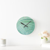 柔らかい緑の植物ヤシの葉 ラウンド壁時計 (ホーム)