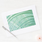 柔らかい緑の植物ヤシの葉 長方形シール (封筒)