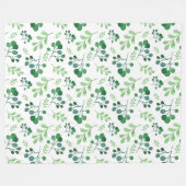 柔らかい緑の水の色のパターン フリースブランケット (正面(横))