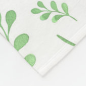 柔らかい緑の水の色のパターン フリースブランケット (角)