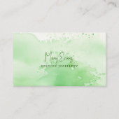 柔らかい緑の水の色の絵を描効果 名刺 (正面)