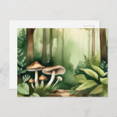 柔らかい緑の洗剤を使った複雑なキノコ ポストカード (正面/裏面)