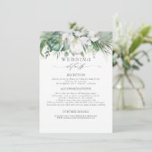 柔らかい緑の熱帯結婚の花の情報 エンクロージャーカード (スタンド正面)