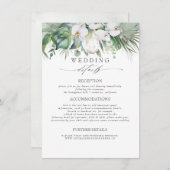 柔らかい緑の熱帯結婚の花の情報 エンクロージャーカード (正面/裏面)