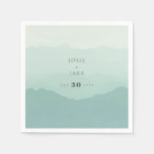 柔らかい緑の結婚山のナプキン スタンダードカクテルナプキン (正面)